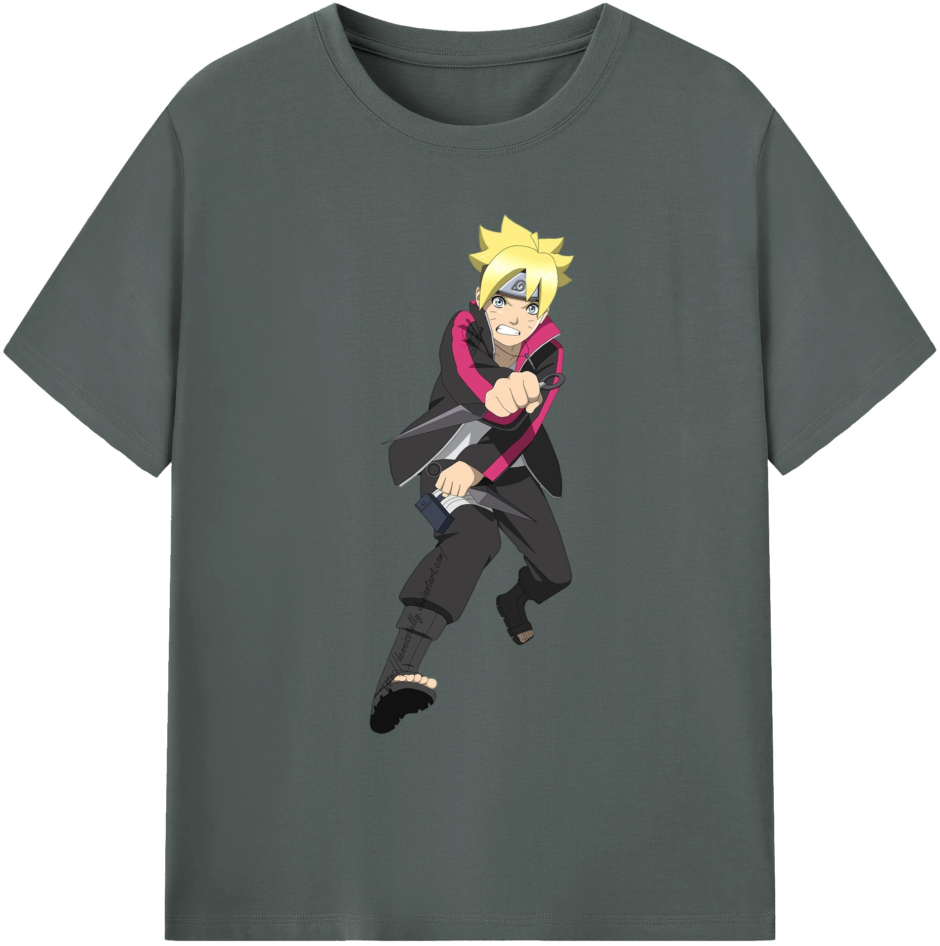 （画像用） NARUTO -ナルト- うずまき ボルト Uzumaki Boruto 綿100％ メンズ半袖Tシャツ｜肌触りやわらか＆通気性